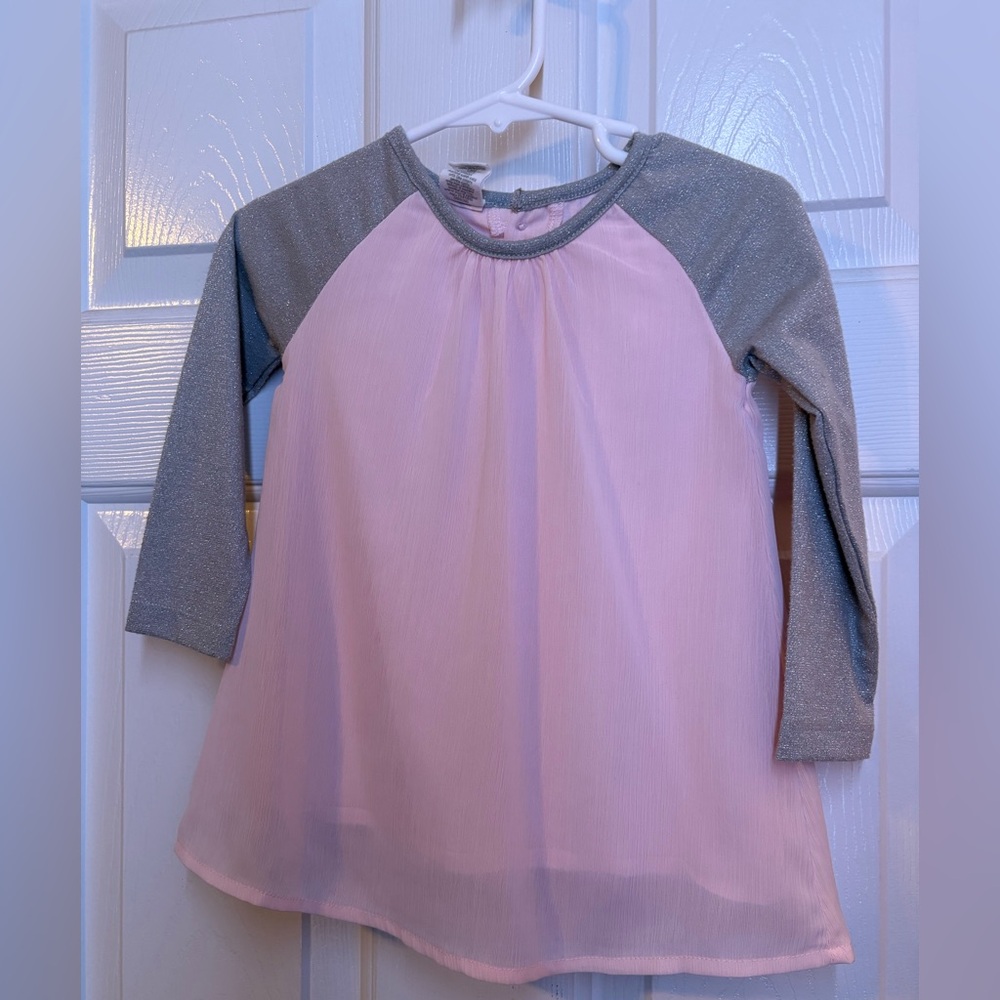 Starting Out Pink and Silver glitter Long Sleeve